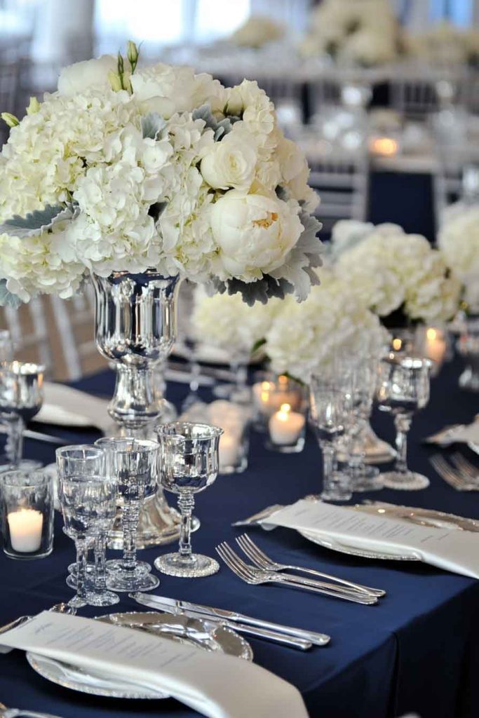 Elegant Silver and Navy Baby Shower