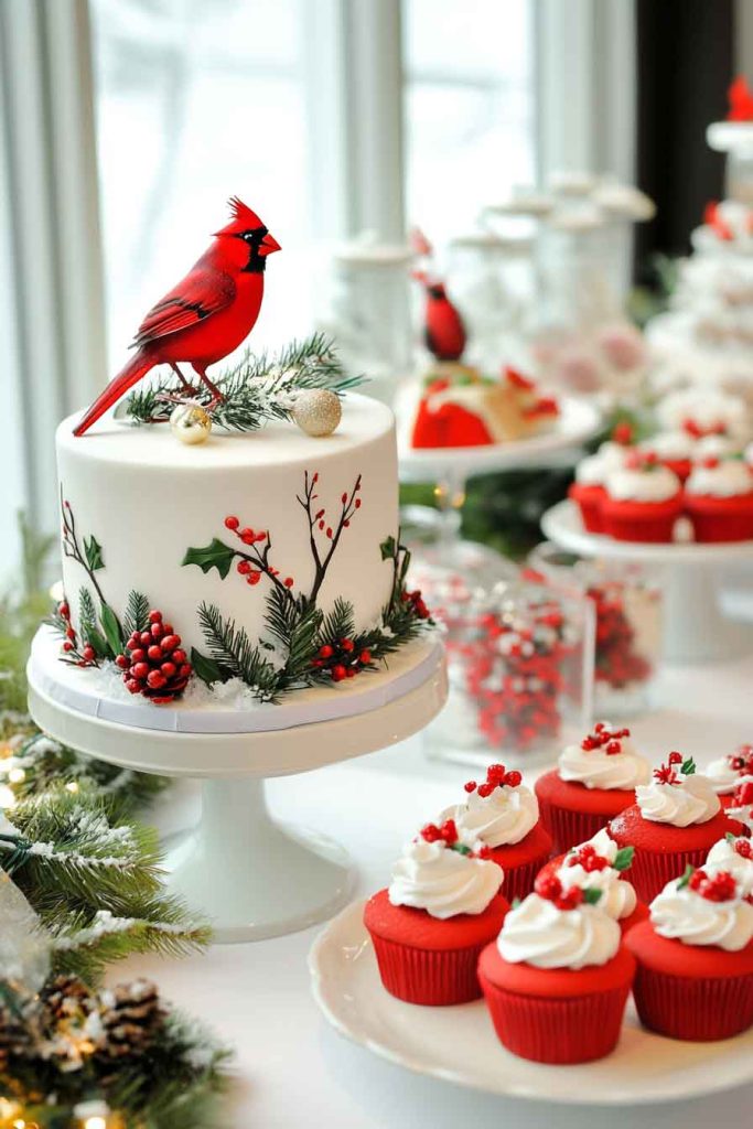 Cardinal and Pine Baby Shower Theme