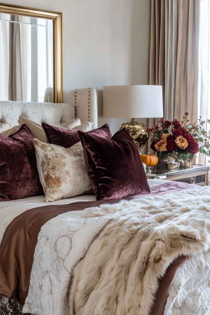 Glamorous Bedroom with Luxe Fall Touches