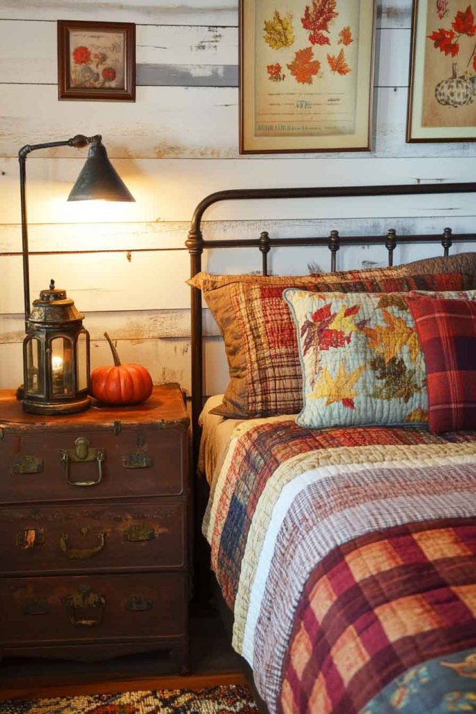 Vintage-Inspired Bedroom with Fall Nostalgia