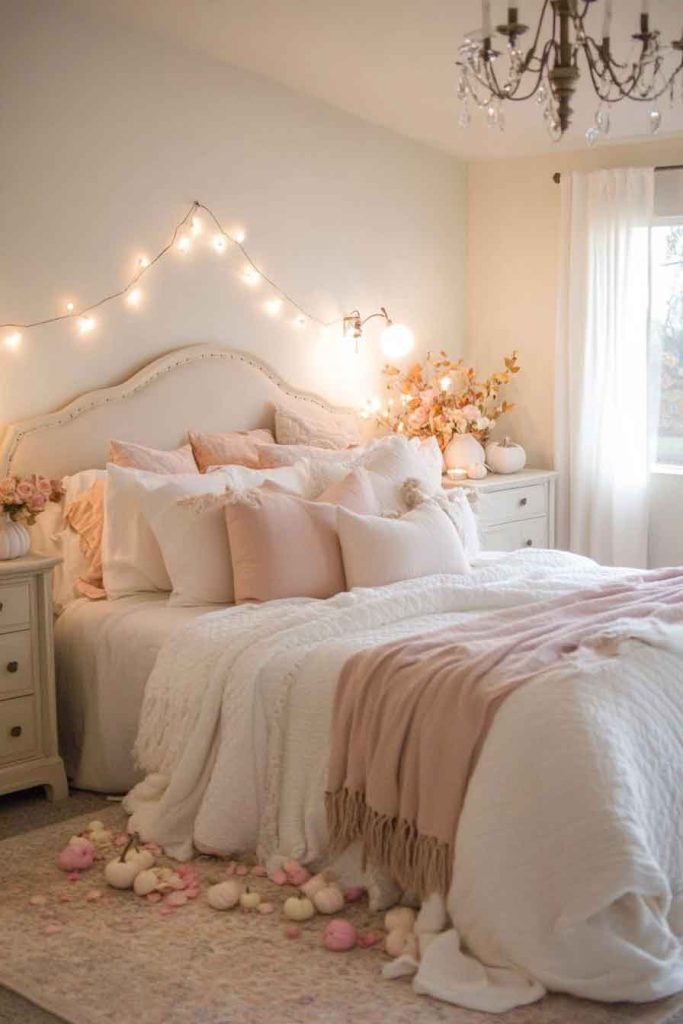 Romantic Bedroom with Soft Fall Romance