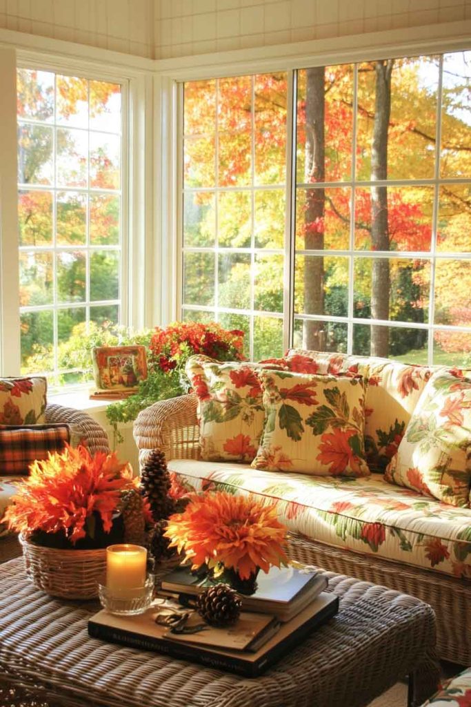 Sunroom Sanctuary with Fall Nature Views