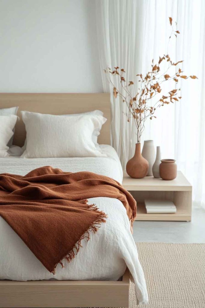 Minimalist Scandinavian Fall Bedroom