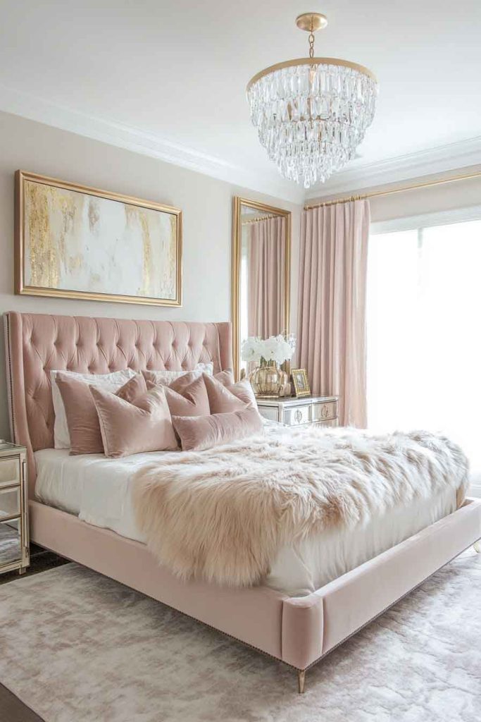 Glamorous Fall Bedroom with Metallic Accents