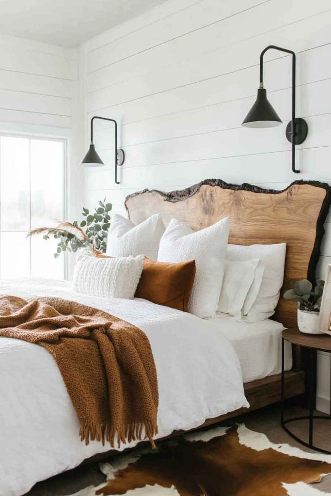 Modern Rustic Fall Bedroom with Black Accents