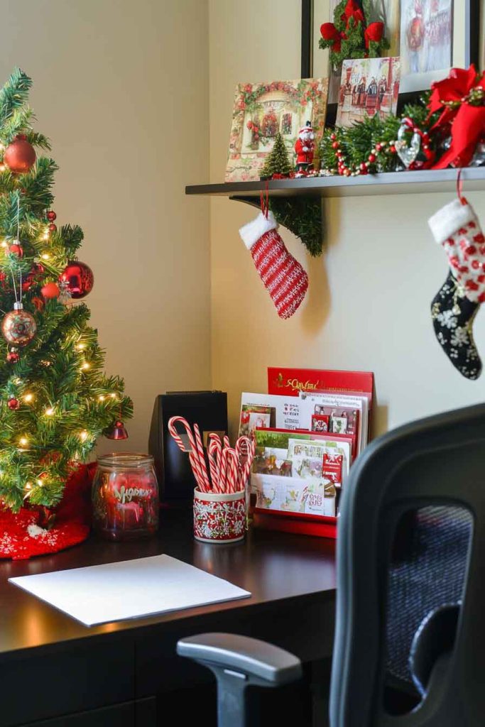 Home Office with Subtle Holiday Touches
