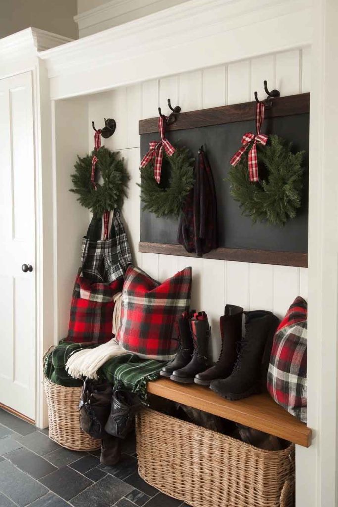 Mudroom with Practical Christmas Style