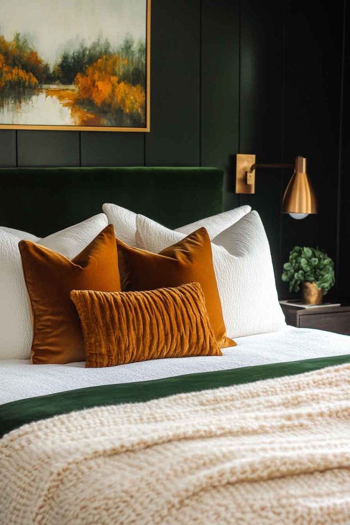 Velvet Duvet in Deep Forest Green