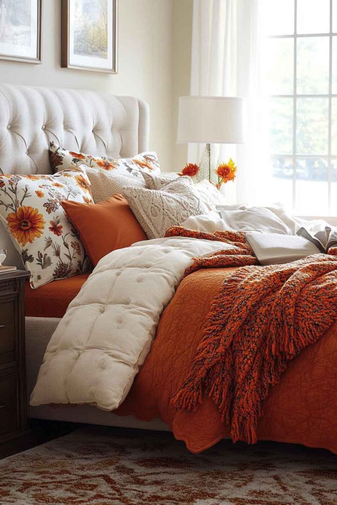 Pumpkin Spice Orange Bedding Set