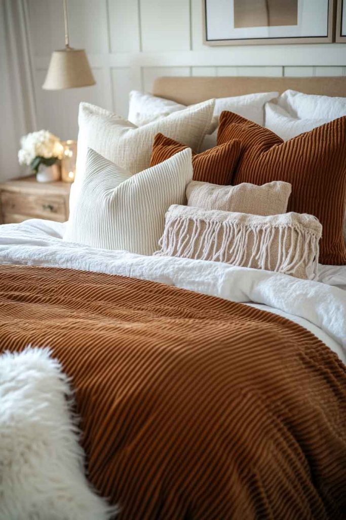Corduroy Duvet in Caramel Brown