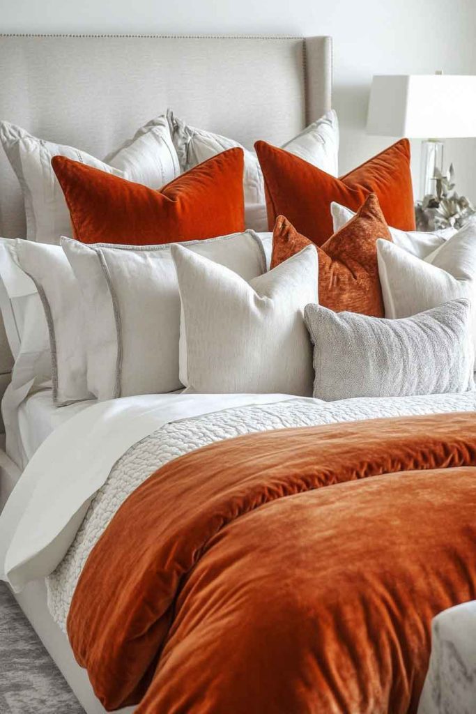 Burnt Orange Velvet with Gray Balance