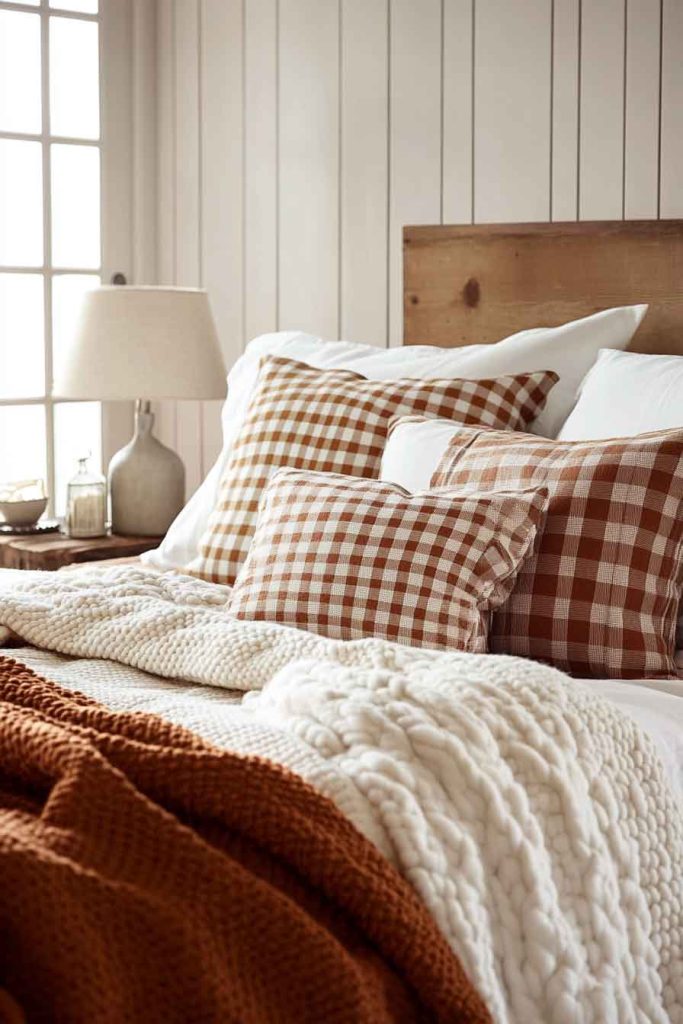 Gingham Check in Warm Autumn Hues