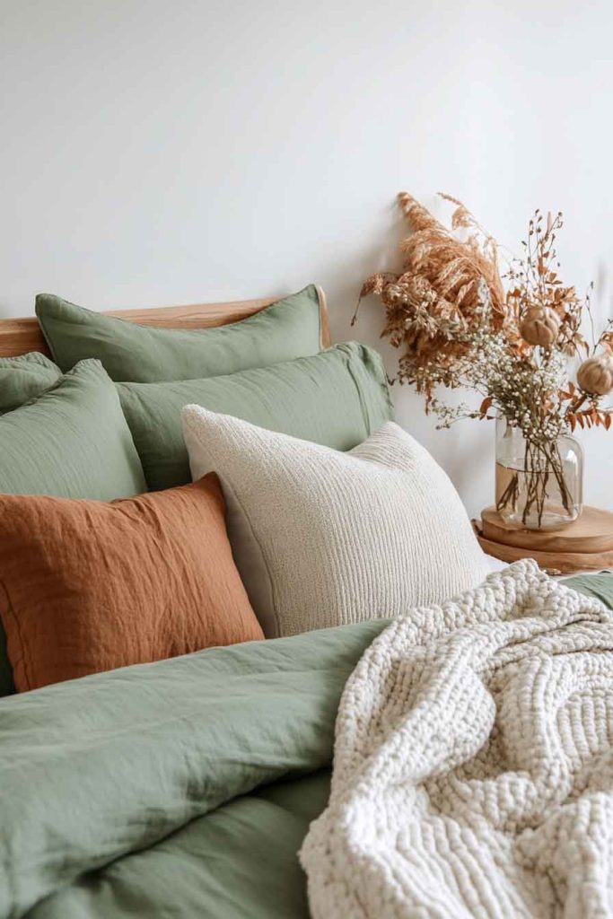 Muted Sage Green with Terracotta