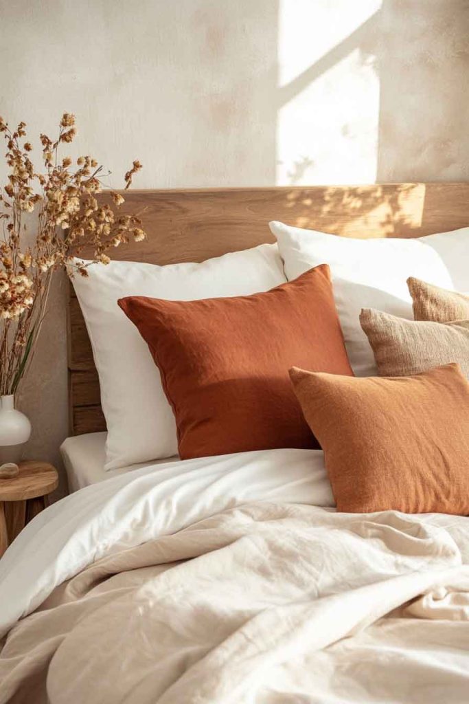 Organic Cotton Bedding in Wheat Tones