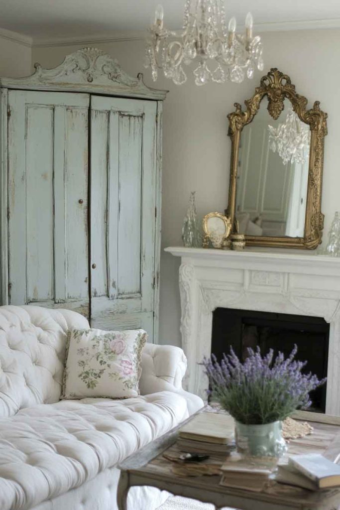 French Country Shabby Chic Living Room