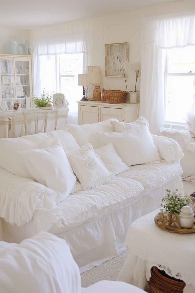 Shabby Chic Living Room with Slipcovers