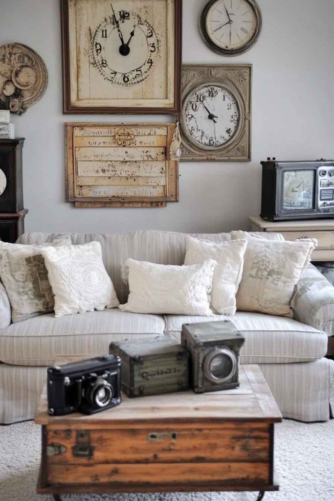 Shabby Chic Living Room with Vintage Accessories