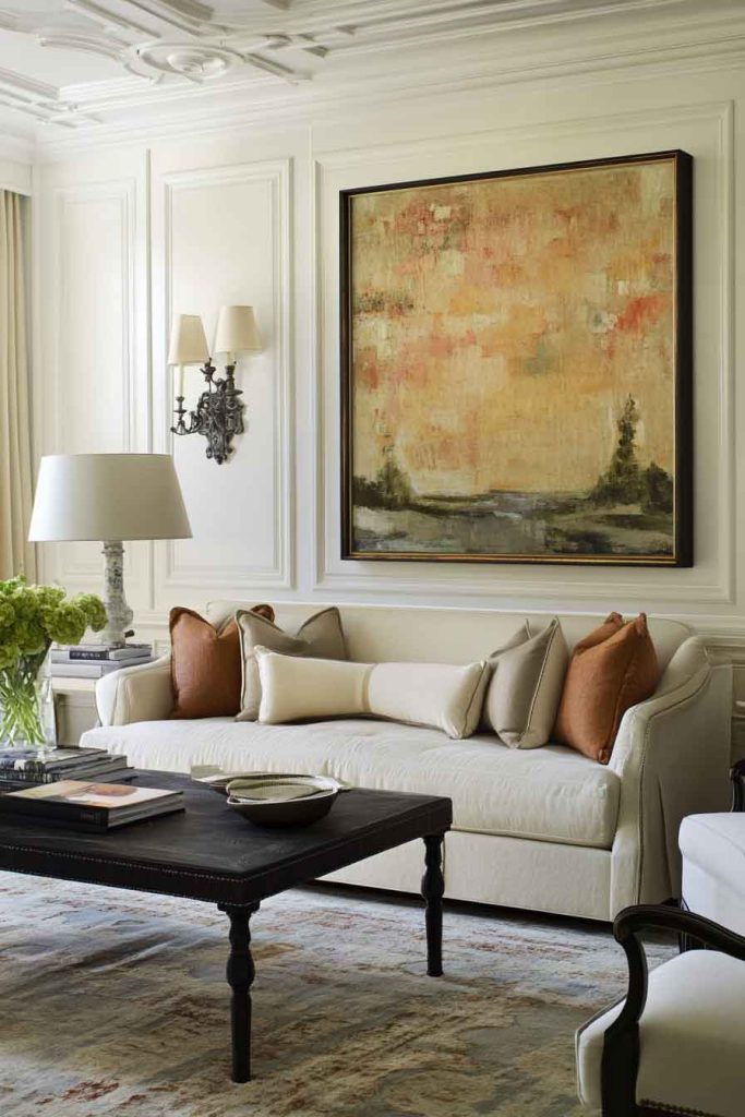 Sophisticated Living Room with Statement Artwork