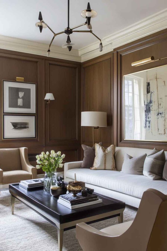 Refined Living Room with Layered Lighting