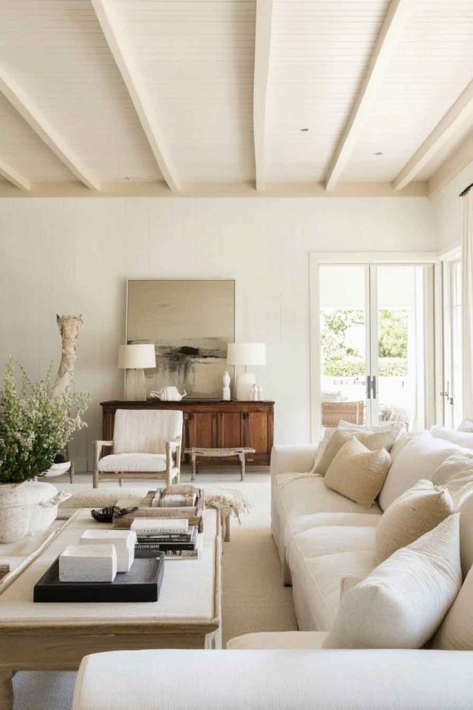 Luminous Living Room with Pale Color Palette