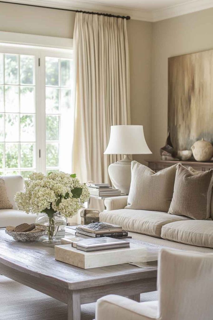 Sophisticated Living Room with Layered Neutrals