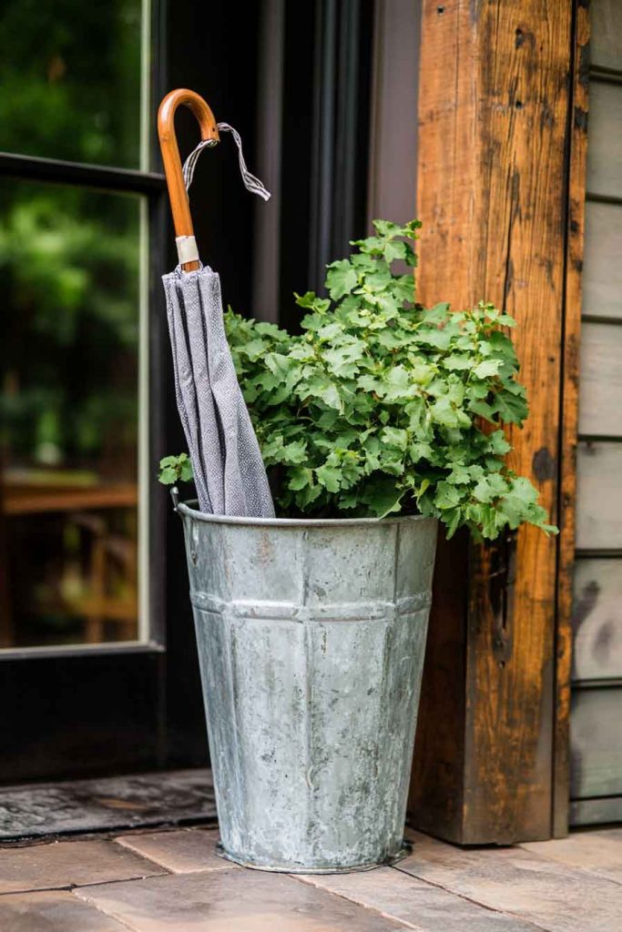 Galvanized Metal Bucket Umbrella Stand