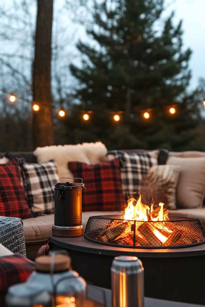 Outdoor Patio with Fire Pit Gathering