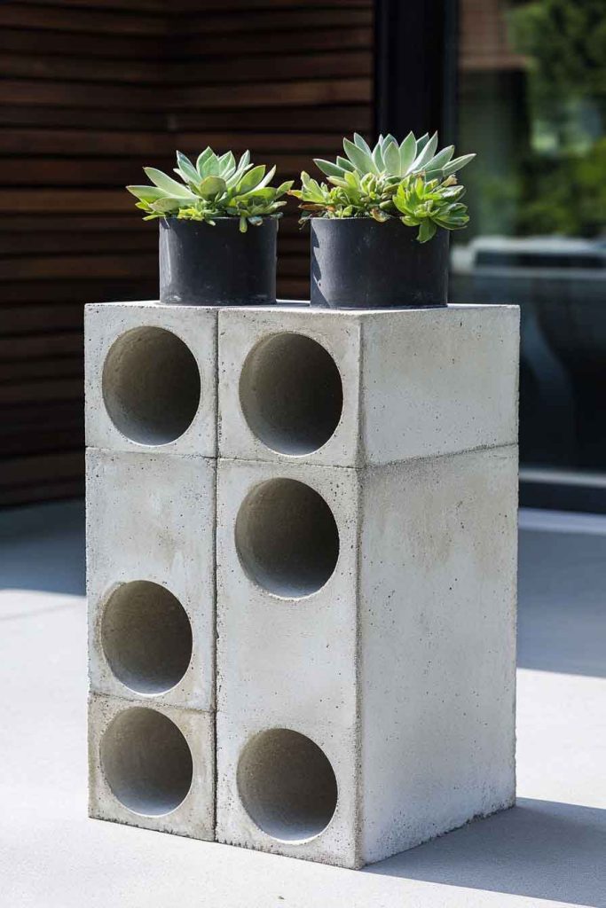 Concrete Block Umbrella Holder