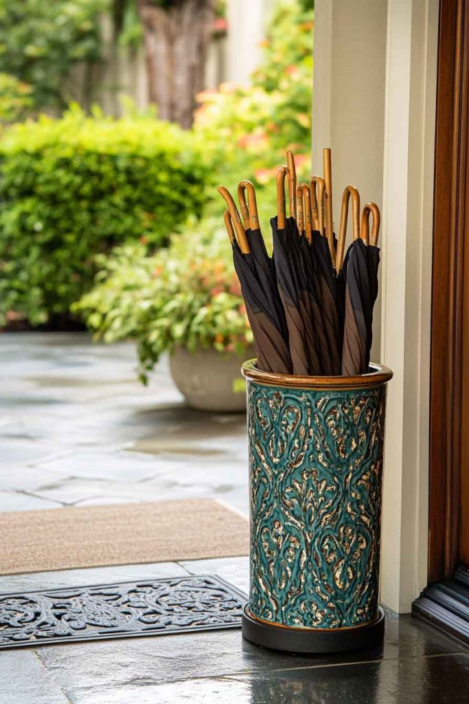 Ceramic Umbrella Stand with Drainage