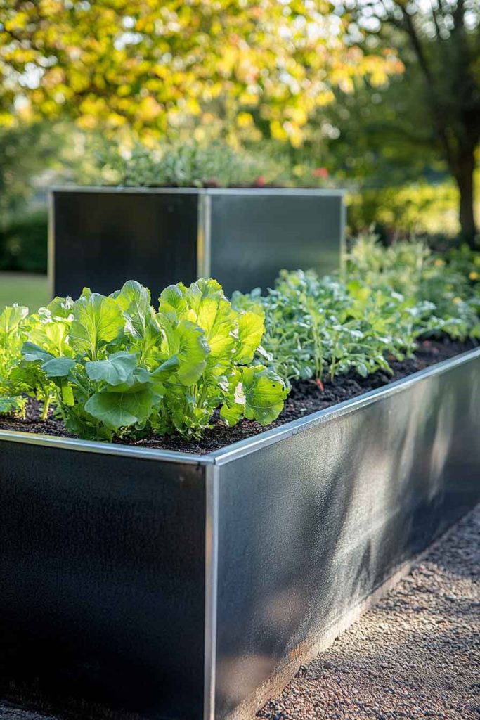 Modern Galvanized Metal Raised Bed