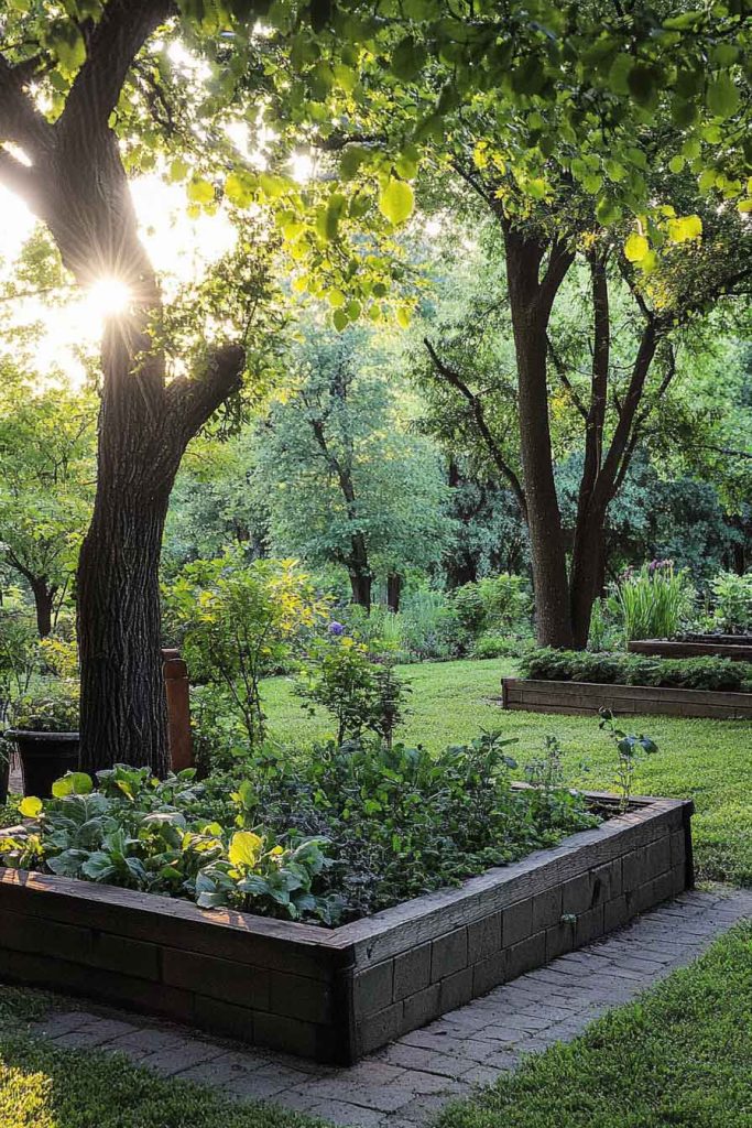 Shade-Tolerant Raised Bed Under Trees