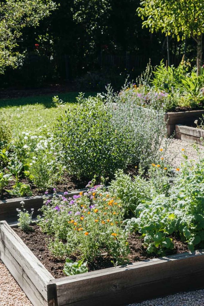 Medicinal Herb Raised Bed with Therapeutic Plants