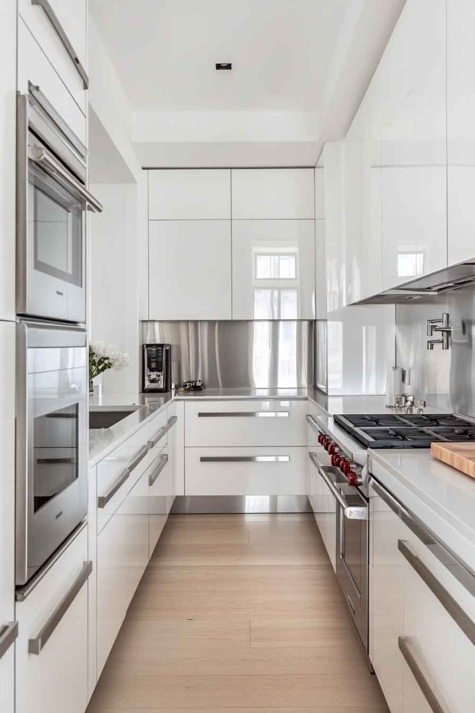 Bright White and Stainless Steel Kitchen
