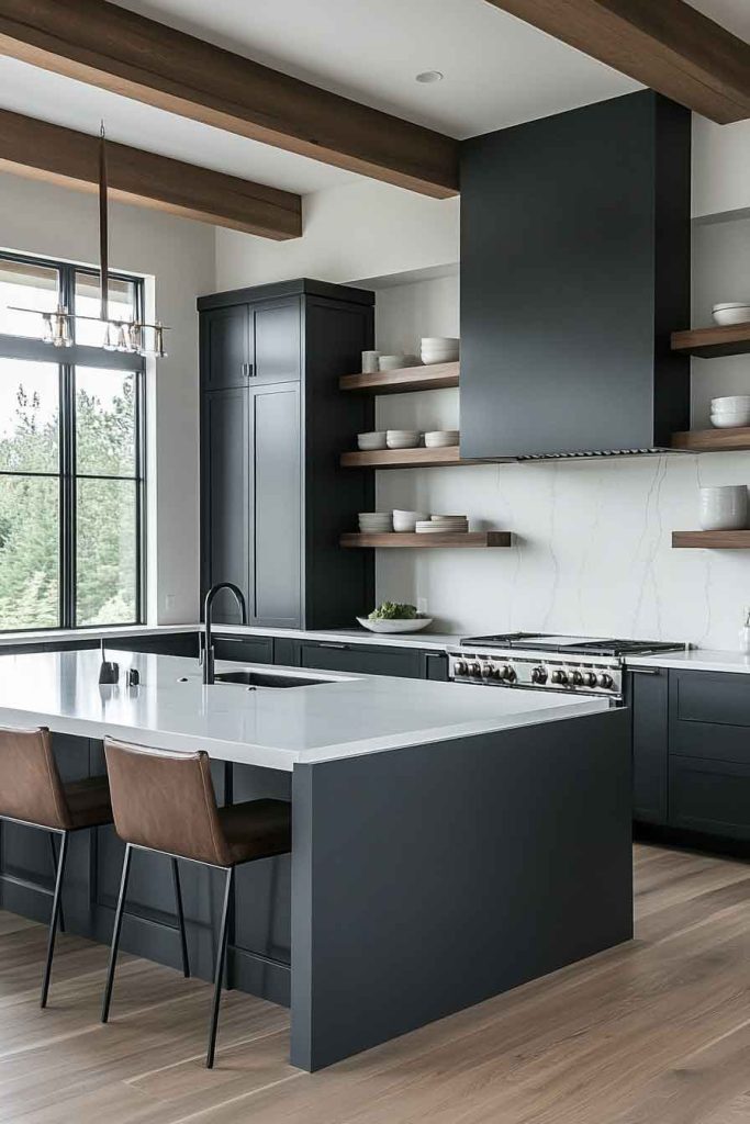  Graphite and White Oak Kitchen