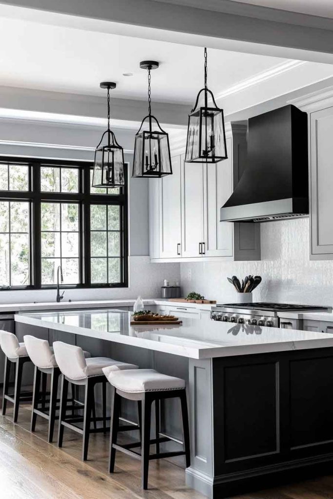 Light Grey and Black Kitchen