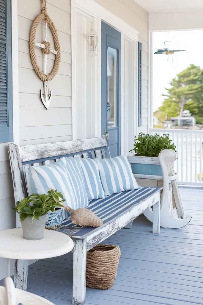 Coastal-Inspired Porch with Nautical Elements