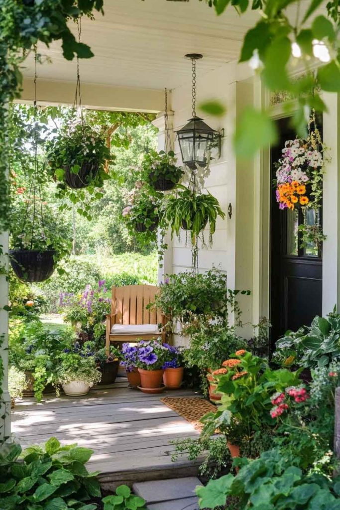 Garden-Forward Porch with Abundant Greenery