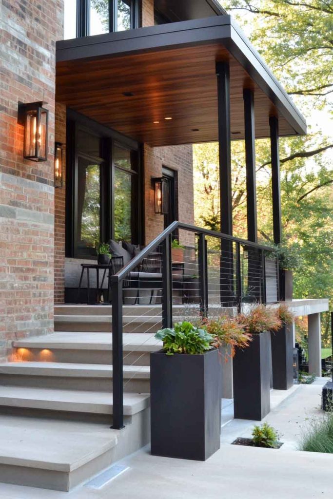 Contemporary Urban Porch with Industrial Accents