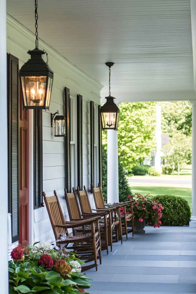 Traditional Colonial Porch with Historic Character
