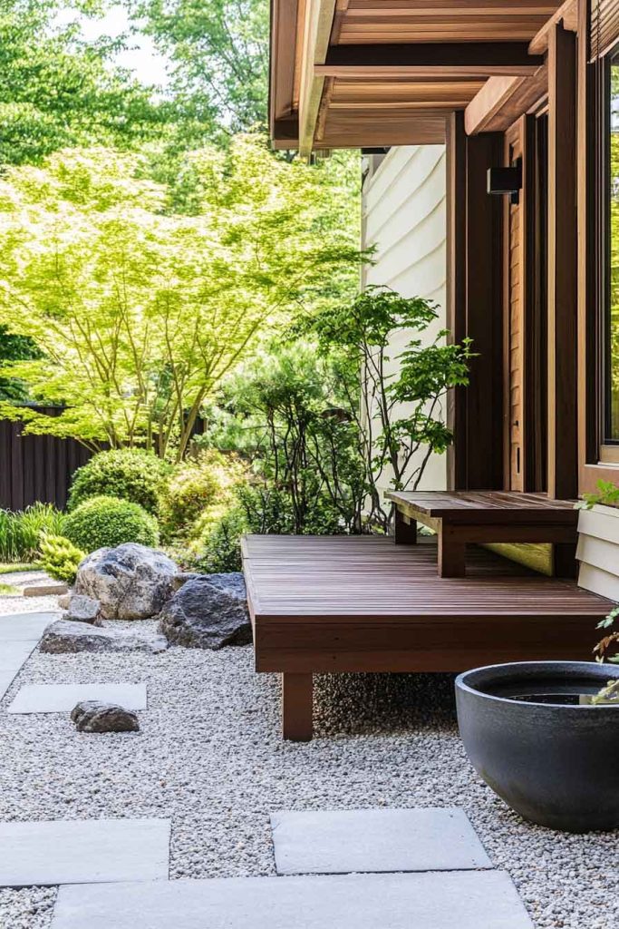 Japanese-Inspired Zen Porch with Tranquility