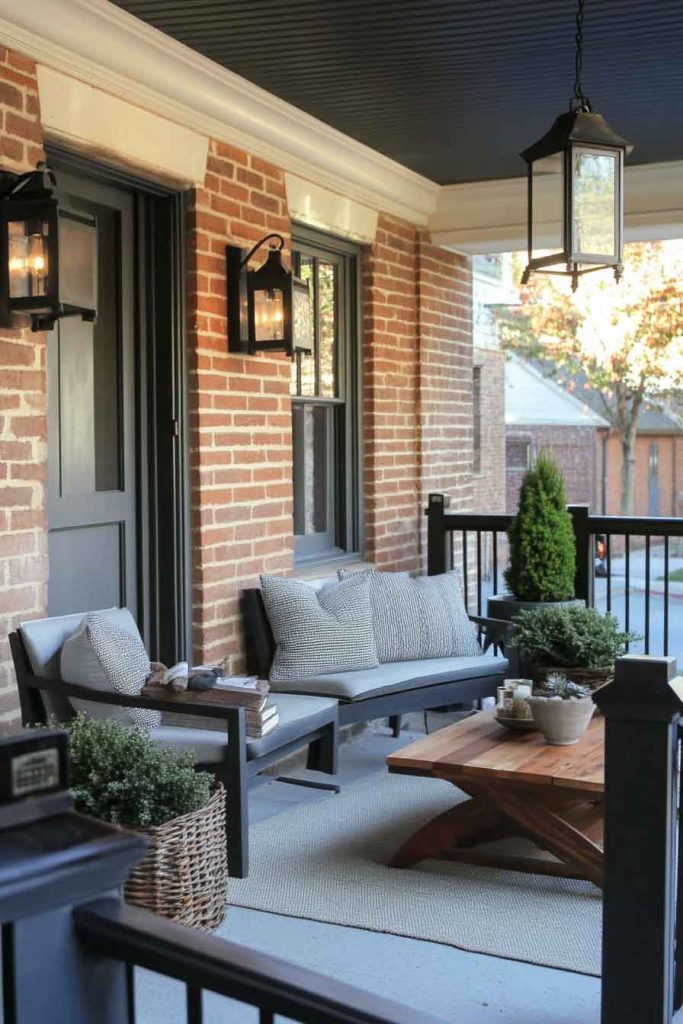 Industrial Chic Porch with Reclaimed Materials