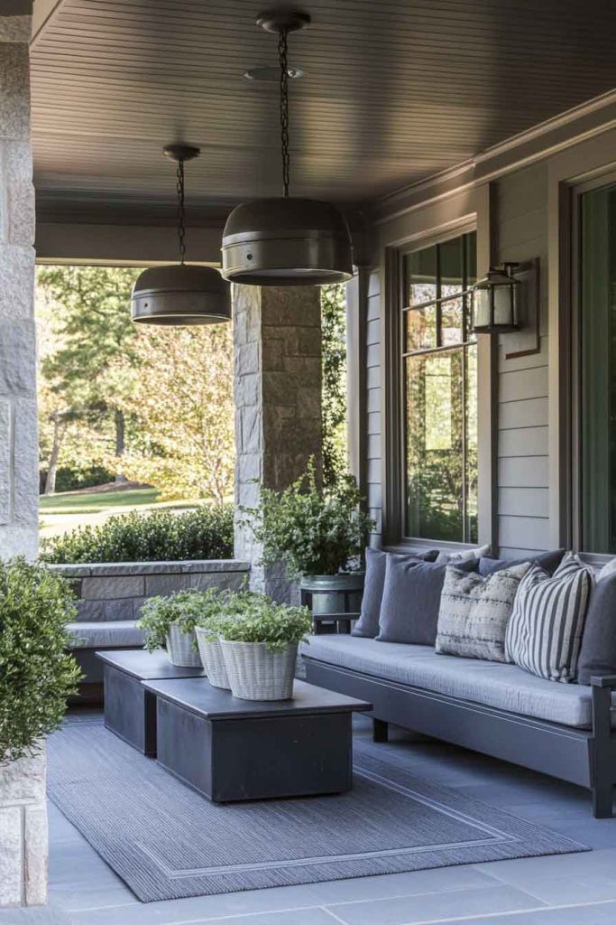 Monochromatic Porch with Sophisticated Simplicity