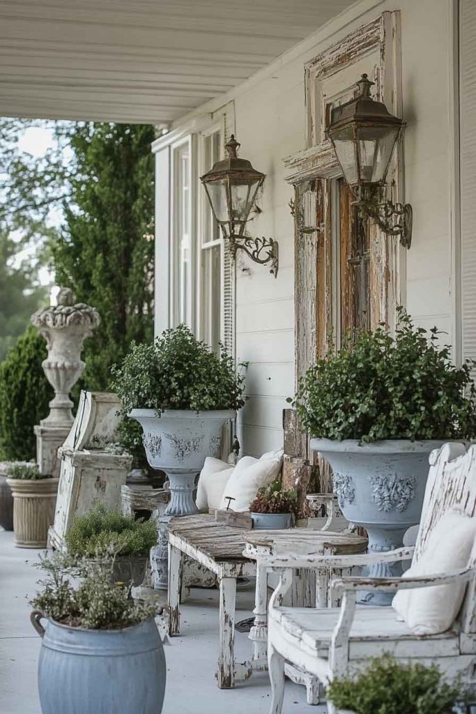 French Country Porch with Provincial Elegance