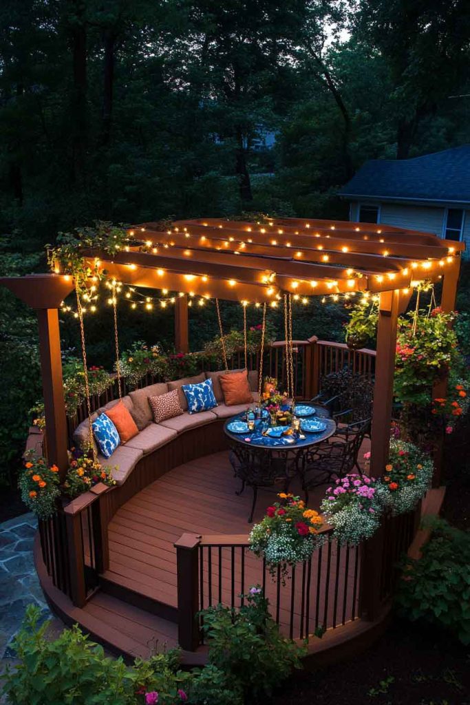 Romantic Evening Deck with Intimate Upper Retreat