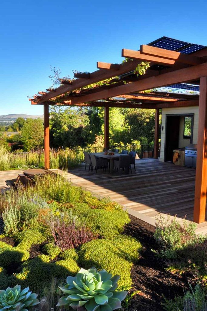 Sustainable Eco-Deck with Living Roof Upper Level