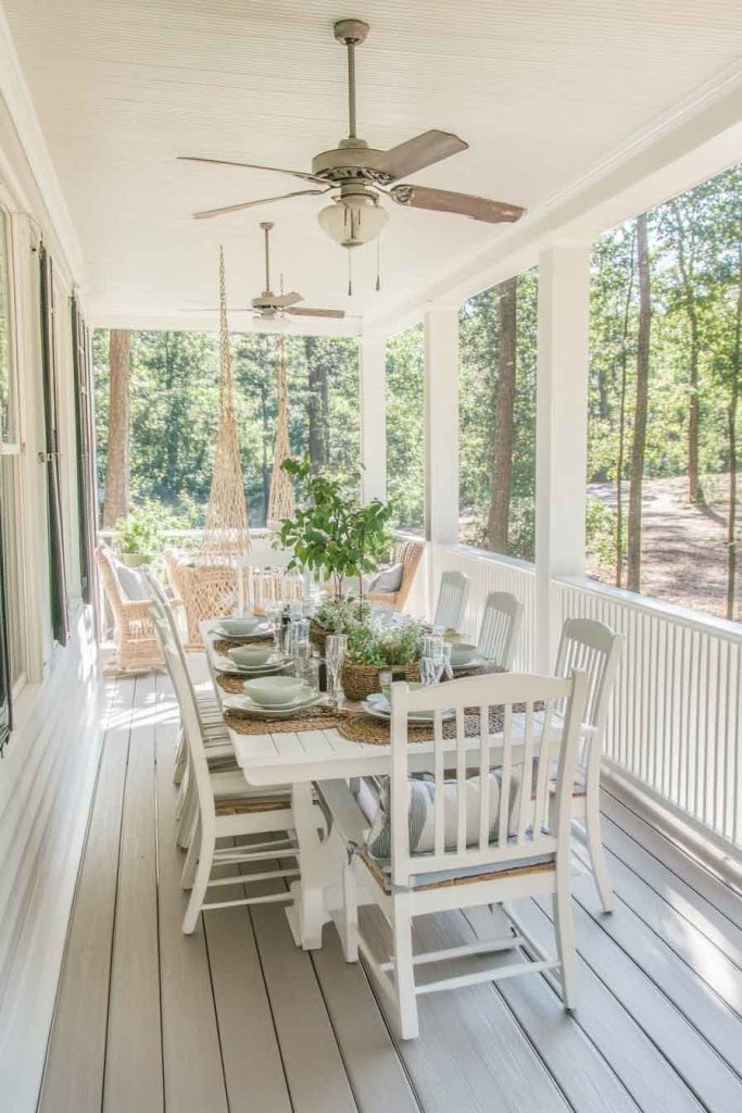 Farmhouse-Style Two-Level Deck with Porch Character