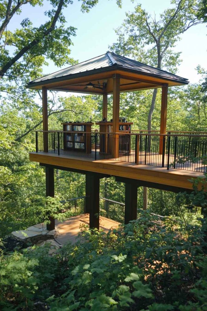 Bird-Watching Two-Level Observation Deck