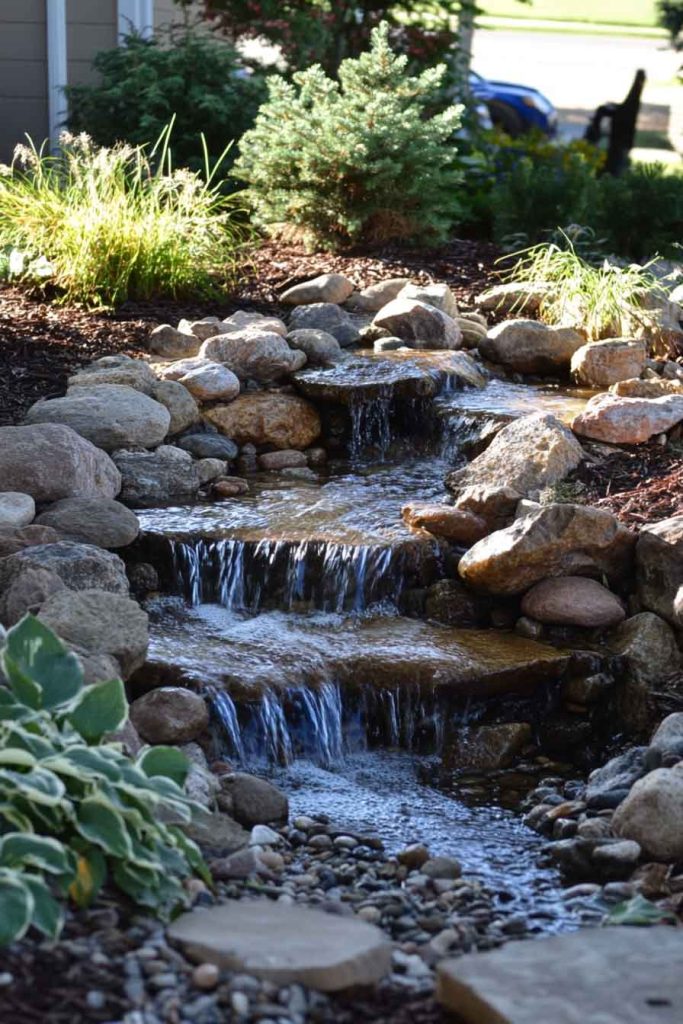 Waterfall With River Rocks