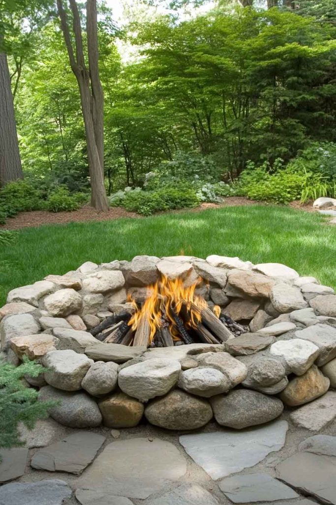 River Rock Fire Pit Circle