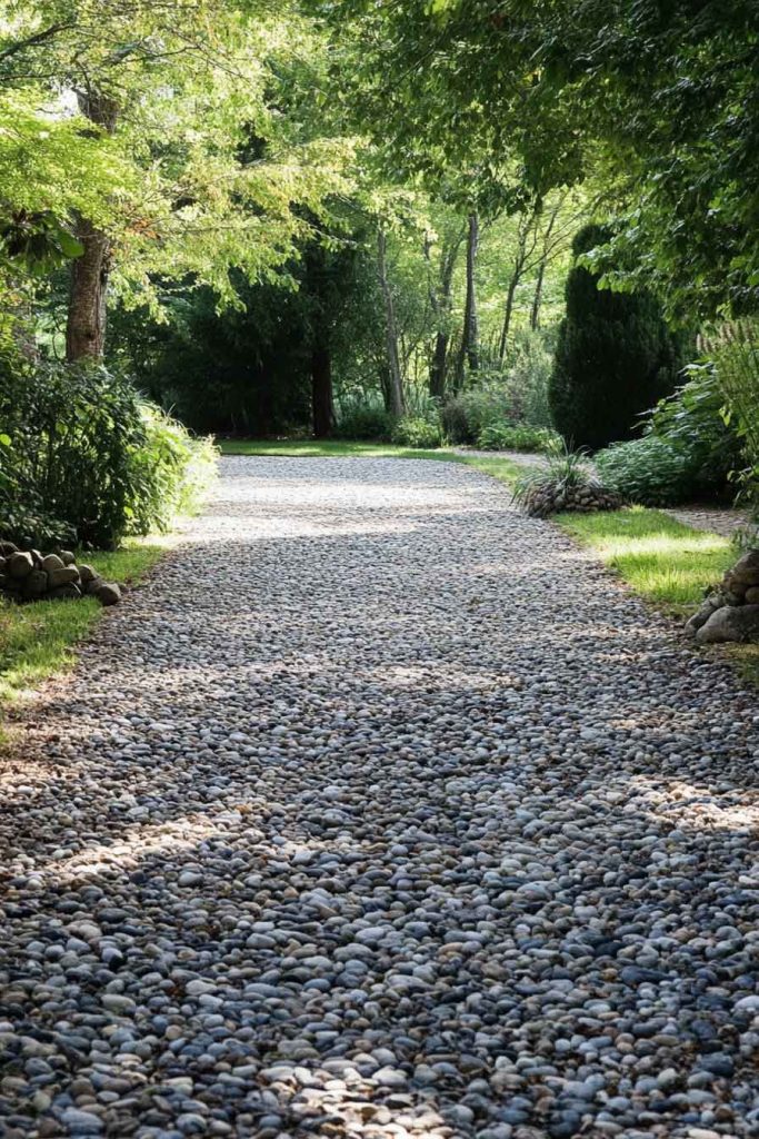 Gravel and River Rock Driveway